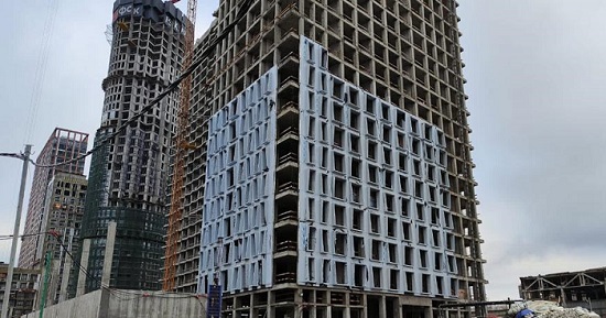 Фасадные панели стальные от завода СТиВ для ЖК Сидней Сити в Москве