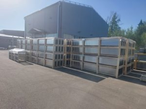 Фасадные кассеты из алюминия 2 мм от завода СТиВ для БЦ STONE Савеловский