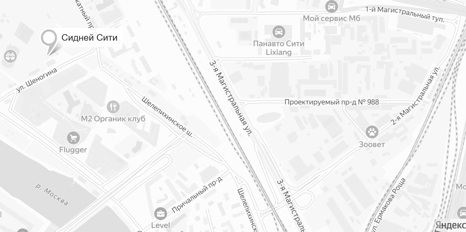 Карта Москвы ЖК Сидней Сити фоновое изображение