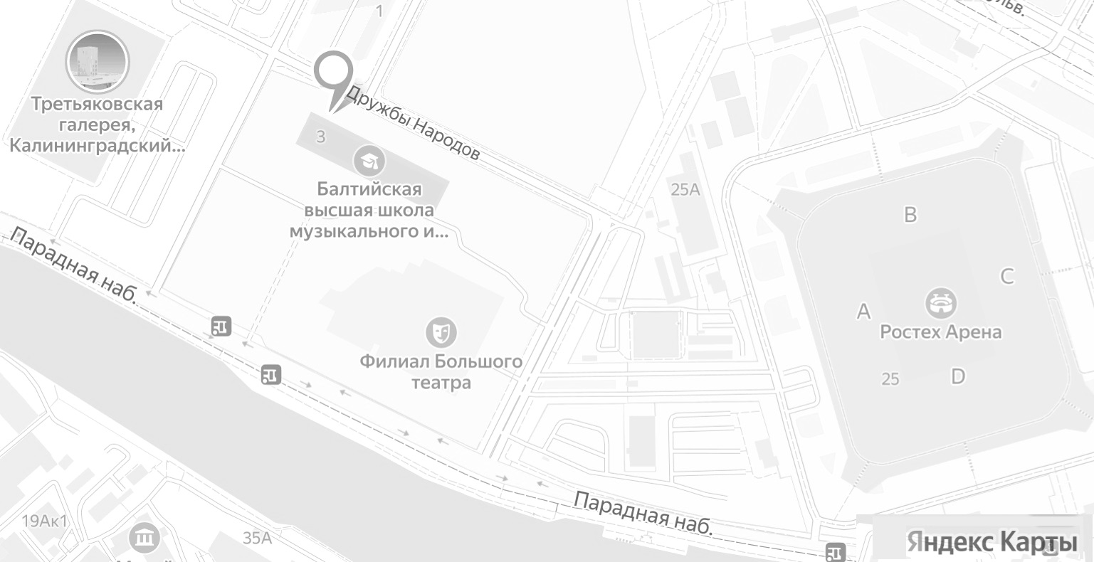 Карта Калининград остров Октябрьский Школа искусств фоновое фото